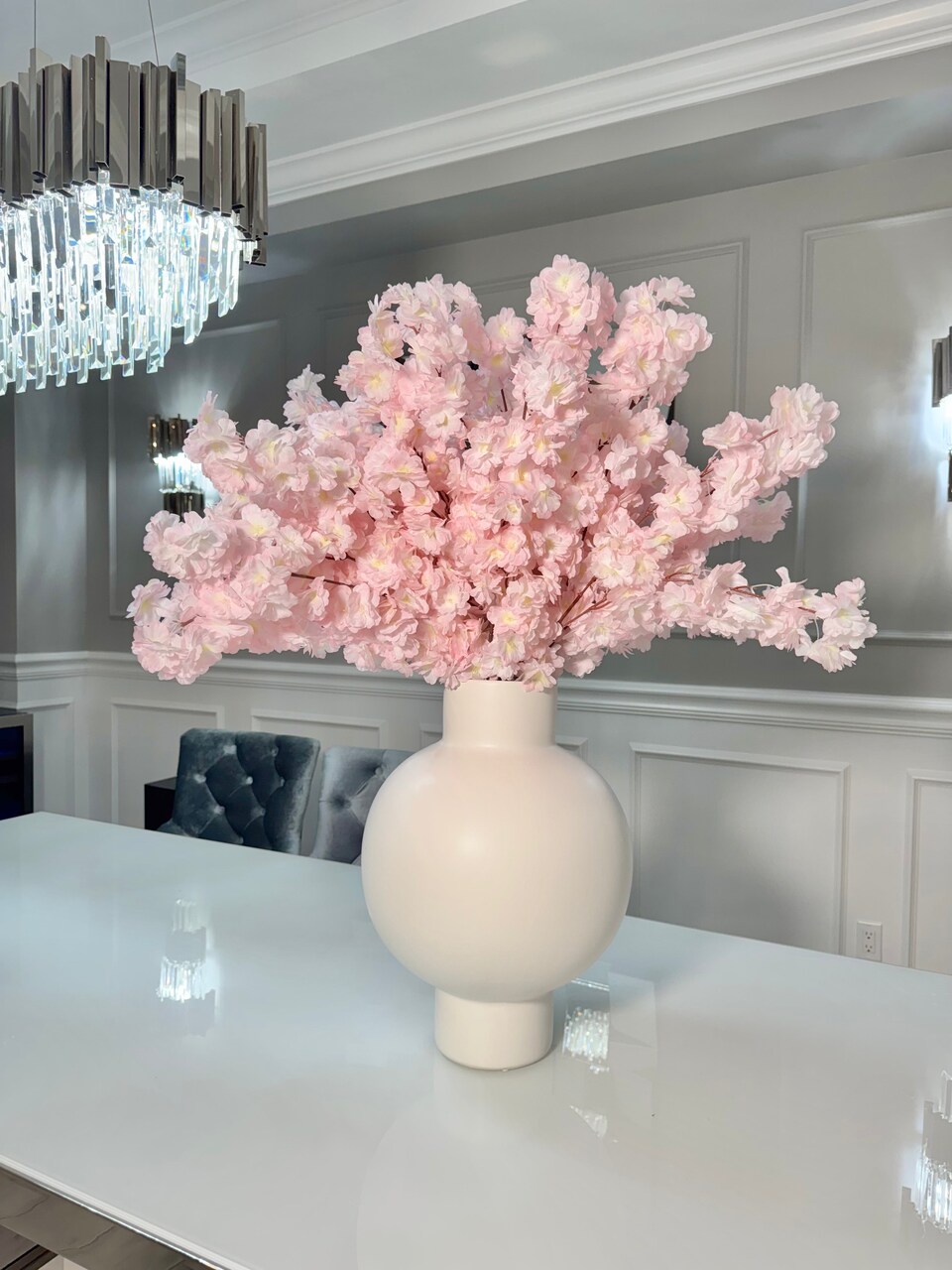 Mila Silk Light Pink Cherry Blossom Flower Branches 3 Pack 36''